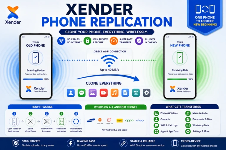 Xender Phone Replication — Complete Guide to Cloning Your Phone in 2026 3 Xender Phone Replication