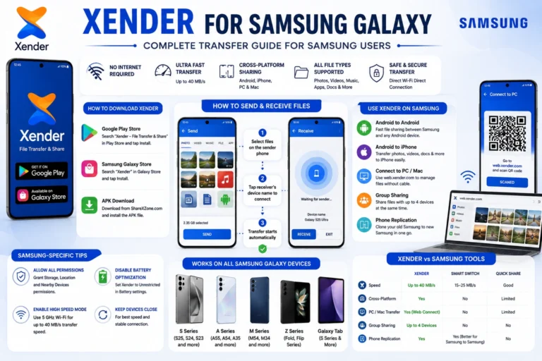 Xender for Samsung Galaxy — Complete Transfer Guide for 2026 6 Xender for Samsung