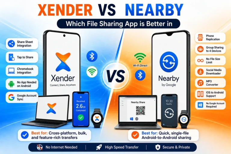 Xender vs Nearby Share
